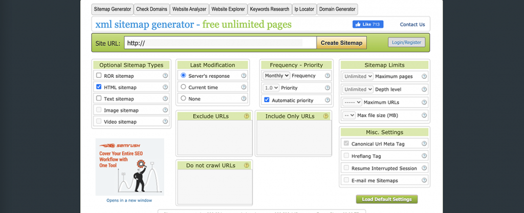 HTML Sitemap Generator