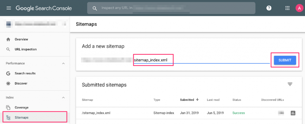 submit sitemap google search console